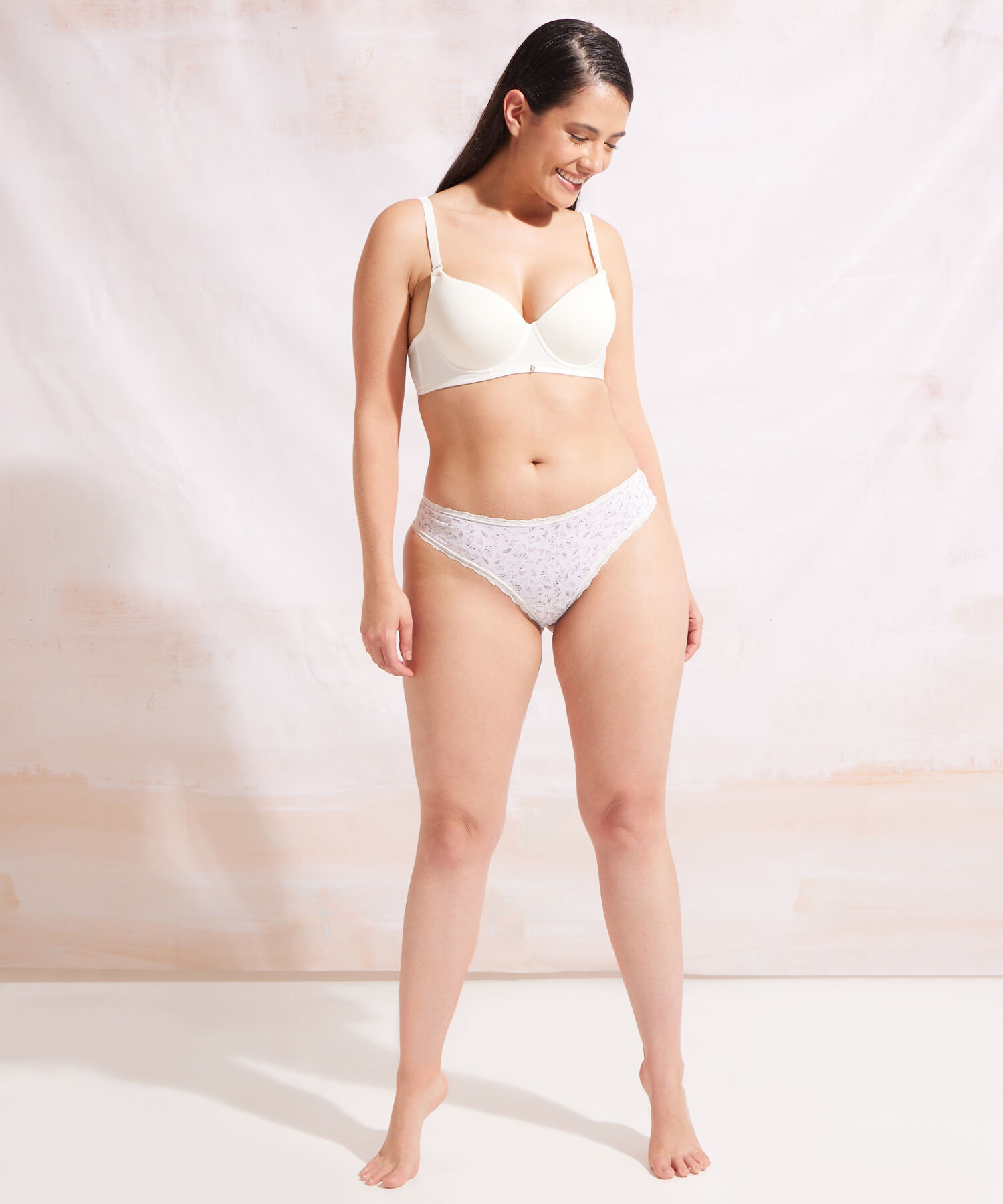 Panty Estampado Microfibra Posterior En Encaje