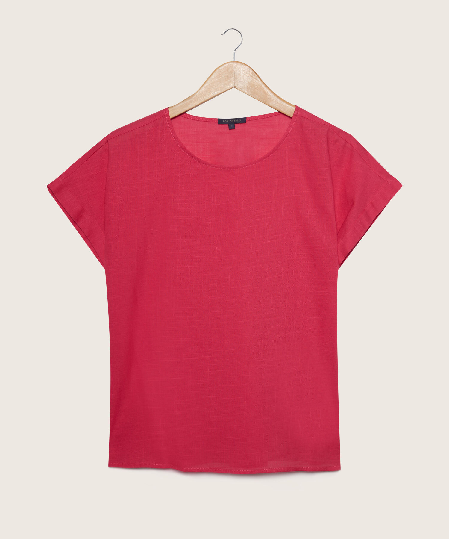 Blusa Manga Corta Corrida Unicolor
