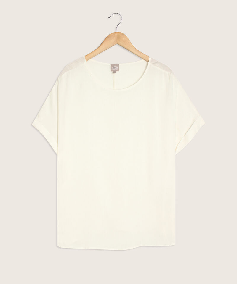 Blusa Unicolor Manga Corta Corrida Con Guardapolvo
