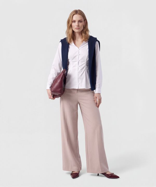 Camisa Ajustada Con Pinzas Para Mujer