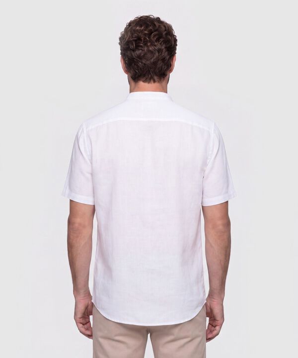 Camisa Cuello Mao Unicolor para Hombre