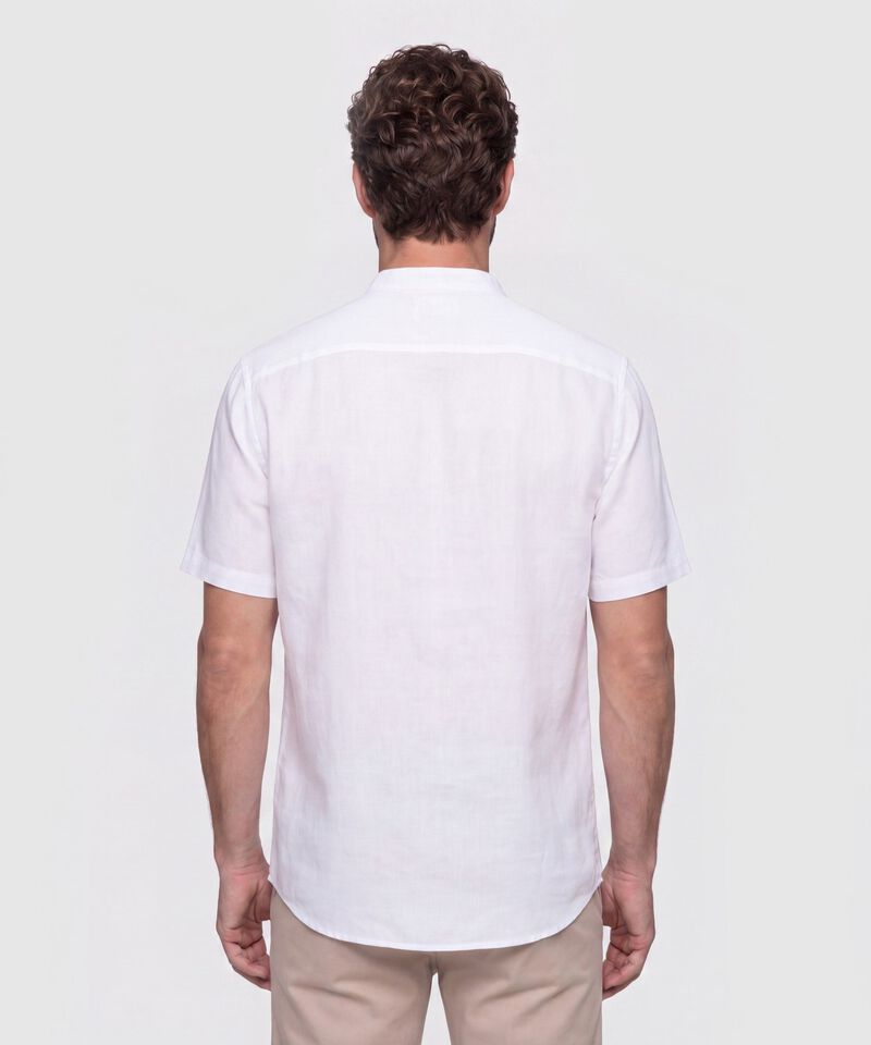Camisa Cuello Mao Unicolor para Hombre