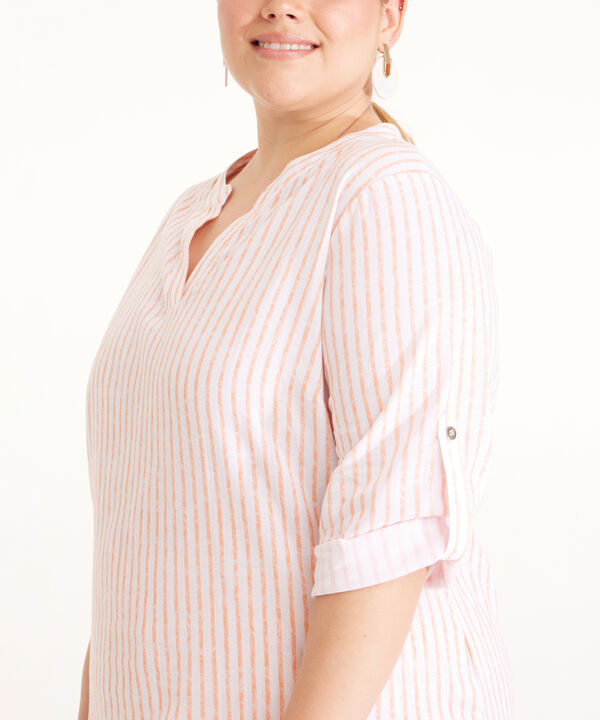 Blusa Estampada Cuello Neru Cuello En V Manga 3/4