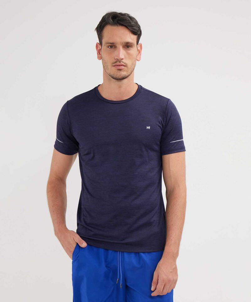 Camiseta Para Hombre De Dise&ntilde;o Deportivo, Cuello Redondo, Manga Corta