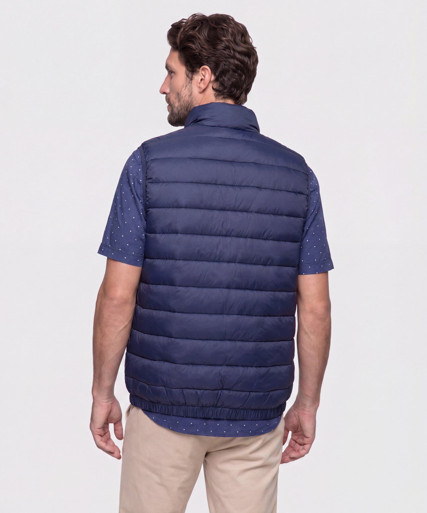 Chaleco Acolchado Cuello Alto Para Hombre