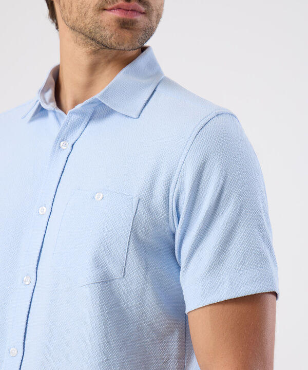 Camisa Casual De Textura Para Hombre image number null
