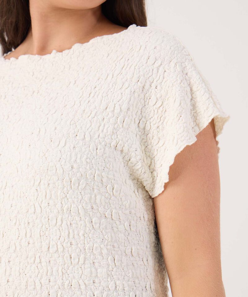 Camiseta Texturizada Unicolor Para Mujer Curvy