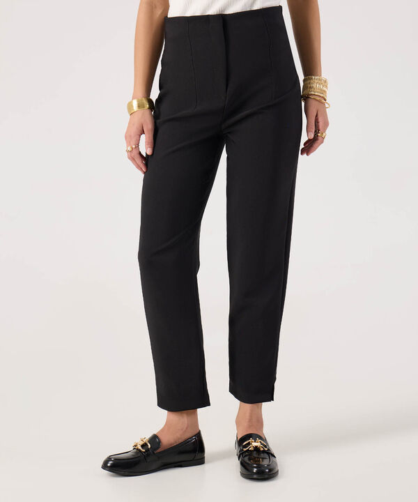 Pantalon Tiro Alto Unicolor image number null