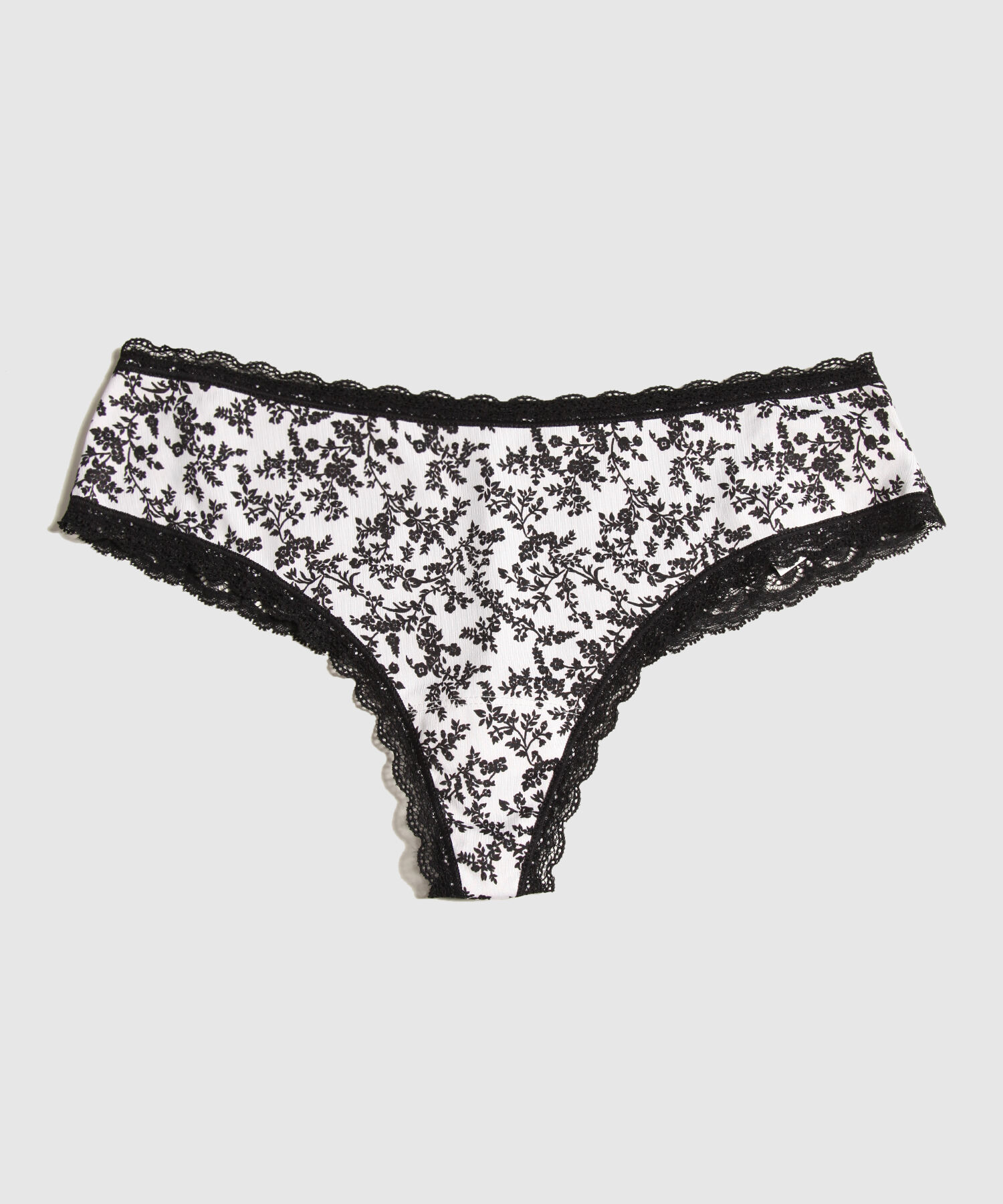 Panty Panty Tipo Tanga Estampado Con Encaje En Posterior Y Acabados