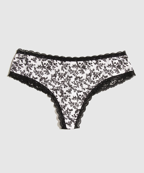 Panty Panty Tipo Tanga Estampado Con Encaje En Posterior Y Acabados image number null