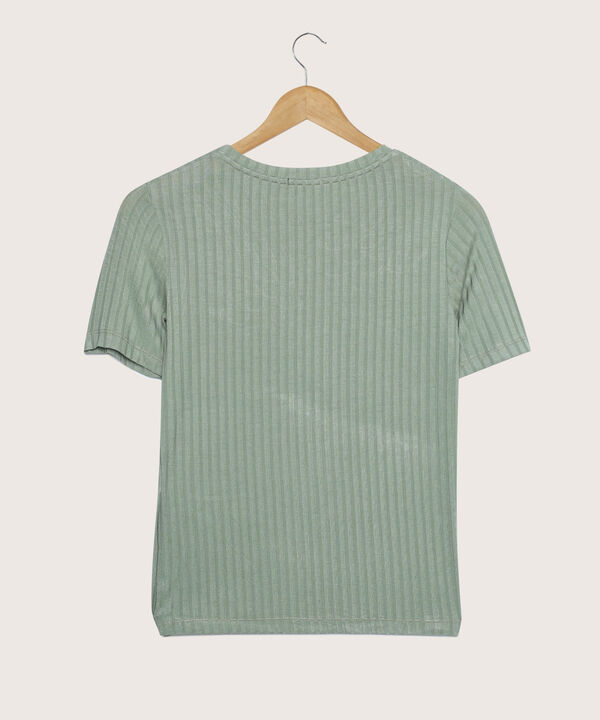 Camiseta Unicolor Manga Corta