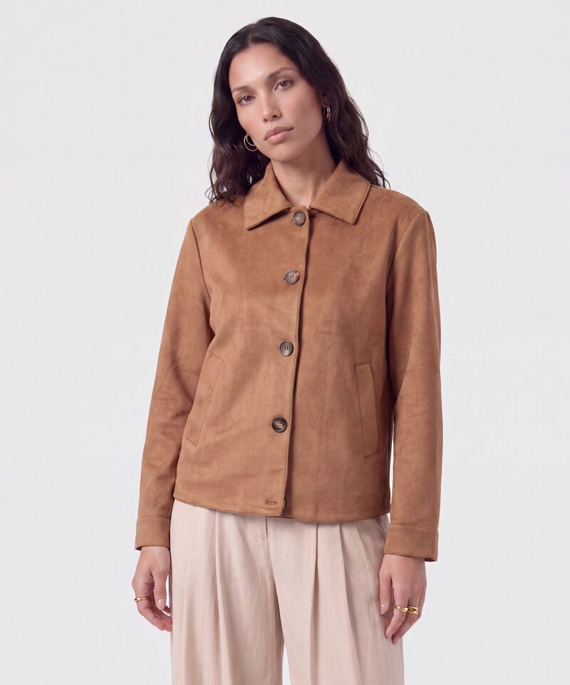 Chaqueta Corta Estilo Camisero Para Mujer