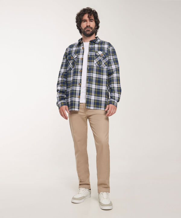 Camisa De Cuadros Con Bolsillos De Tapa image number null