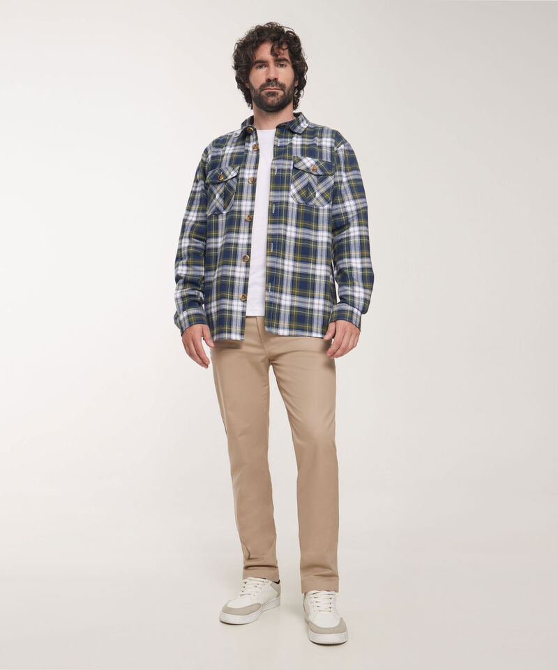 Camisa De Cuadros Con Bolsillos De Tapa