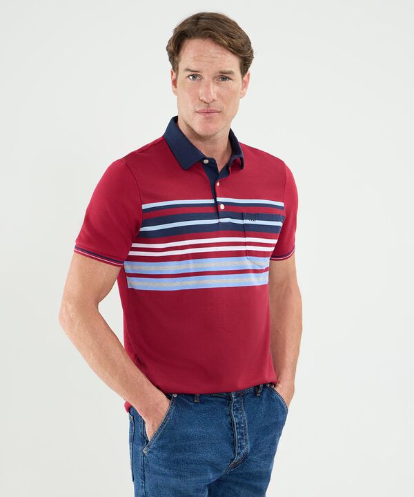 Polo Cuello Máquina Preteñida Con Bolsillo Para Hombre image number null