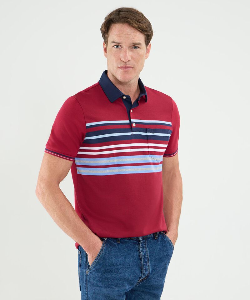 Polo Cuello Máquina Preteñida Con Bolsillo Para Hombre