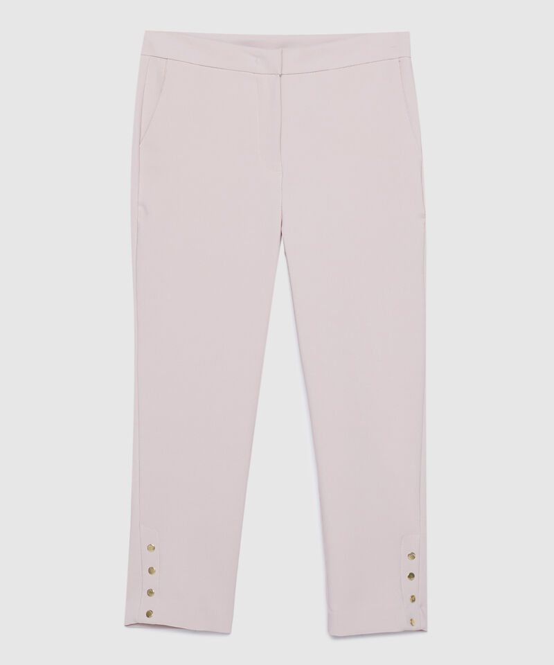 Pantalón Clásico Unicolor Con Botones En Bota