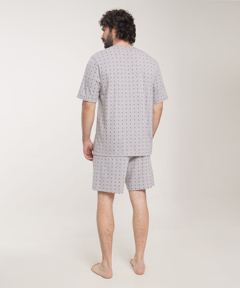 Pijama 2 Piezas Camisa Manga Cortay Pantalóneta Con Hiladillo