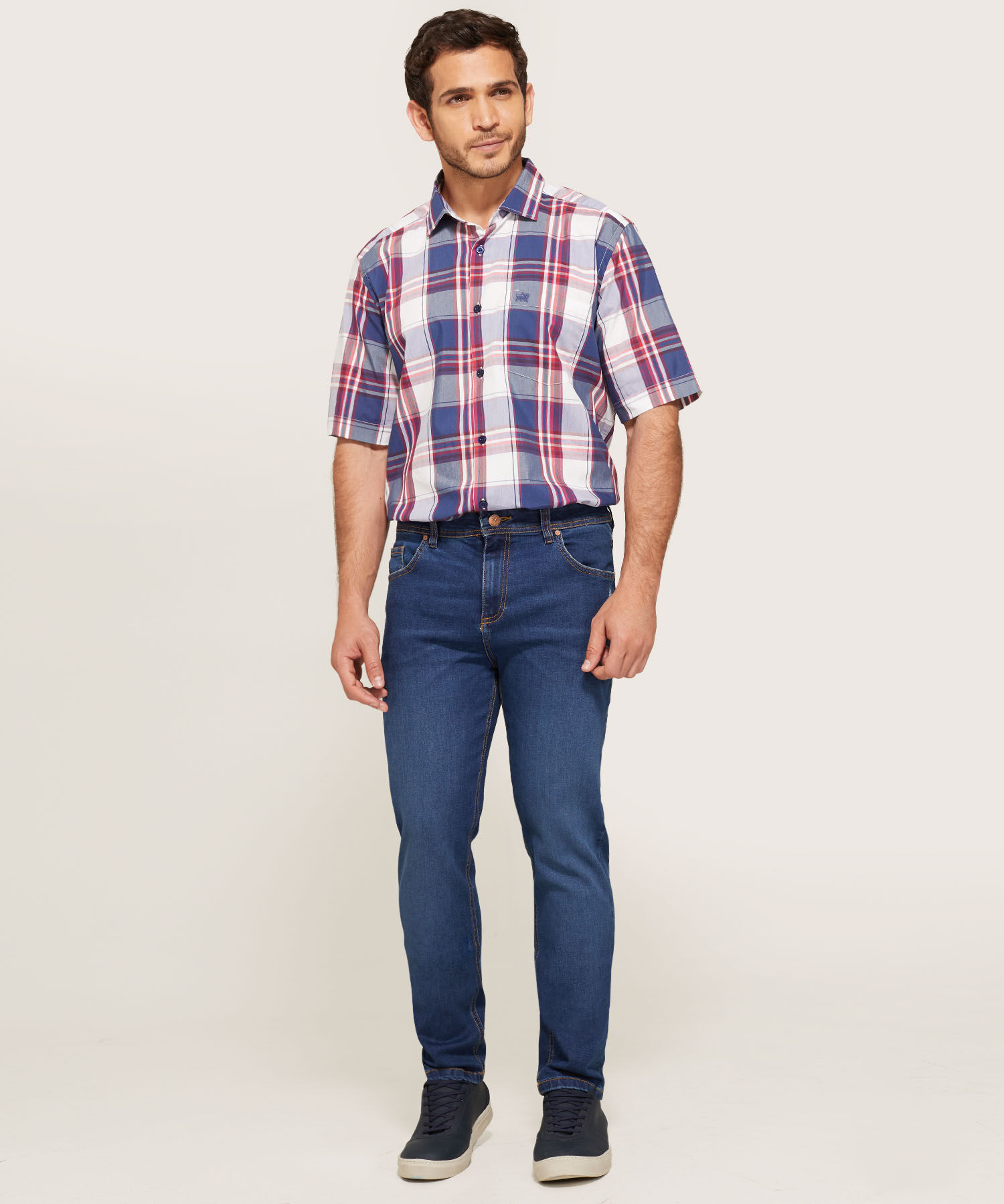 Camisa Manga Corta Cuadros Compra Online PATPRIMO