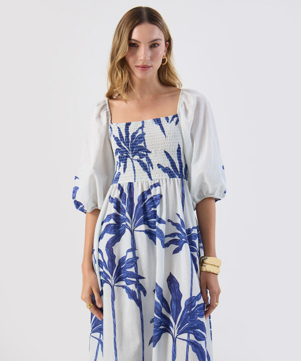 Vestido Para Mujer Escote Cuadrado Manga Abullonada image number null