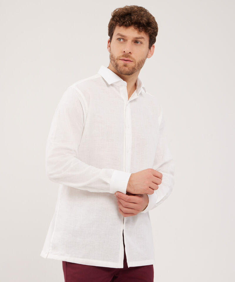 Camisa Guayabera Cuello Camisero Abierto Mini