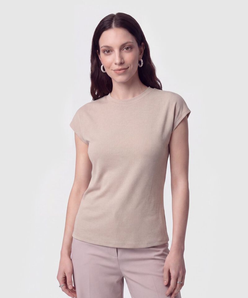 Camiseta Manga Corta Texturizada Para Mujer