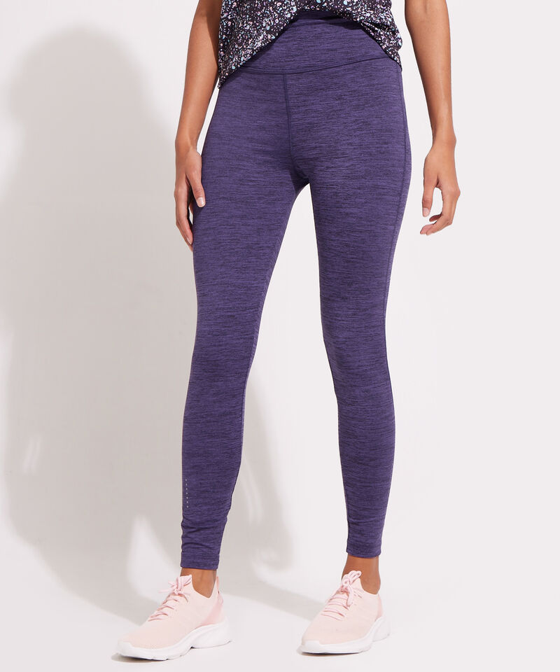 Leggings Jaspe Largo Con Reflectivos Laterales, Cotilla Y Pinzas Posteriores