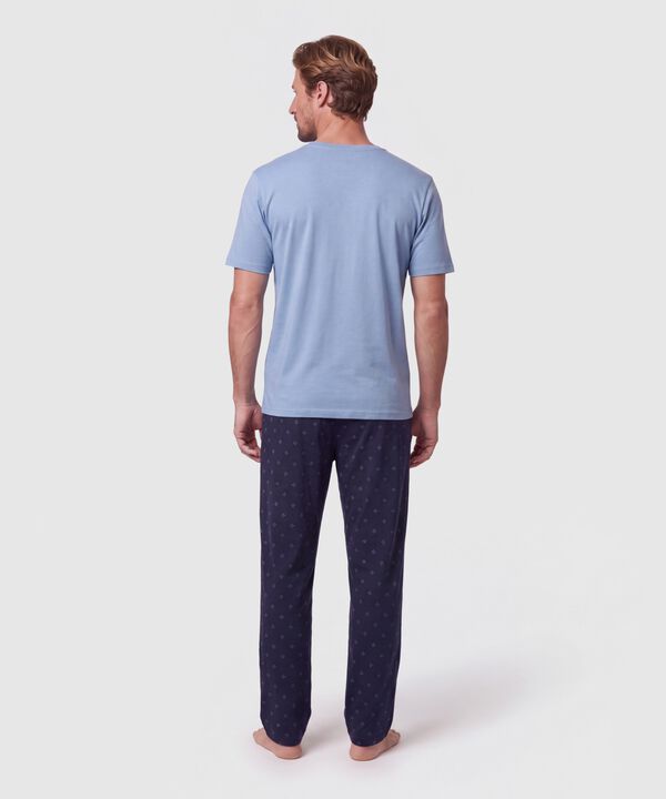Pijama Manga Corta Y Pantal&oacute;n Para Hombre