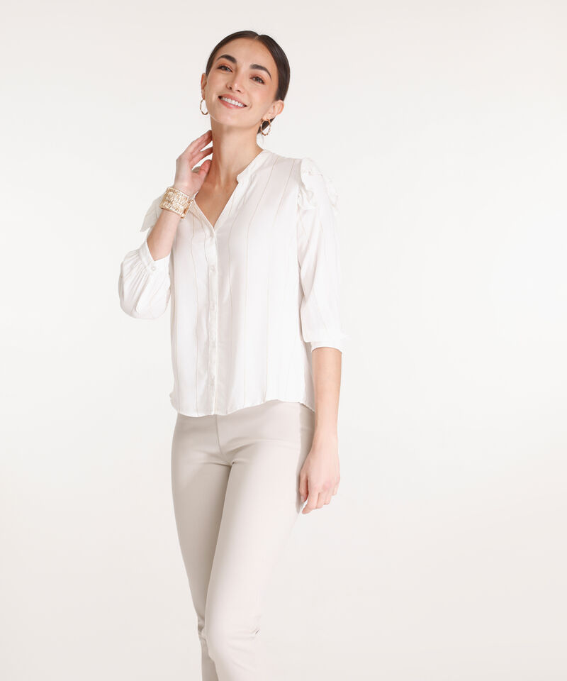 Blusa Prete&ntilde;ida Con Lurex  Manga 3/4