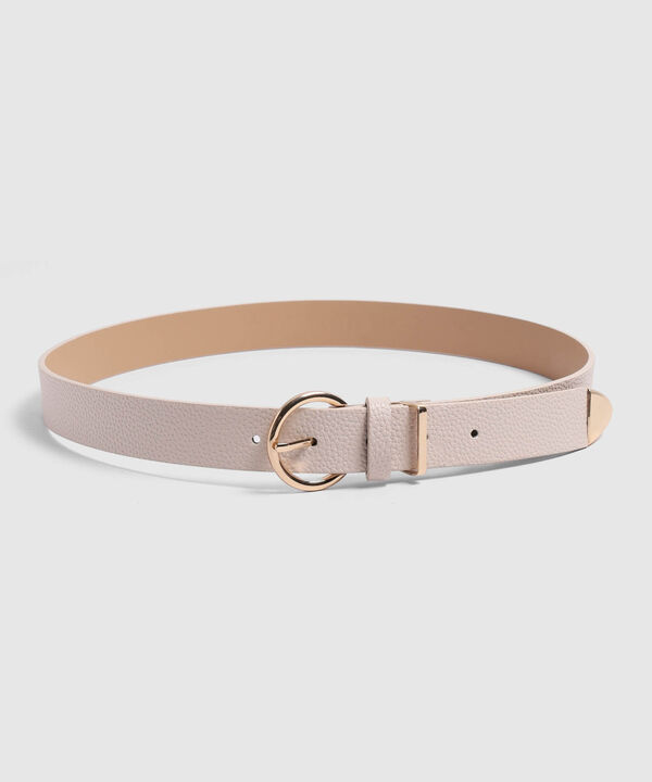 Cinturón Texturizado Para Mujer Con Hebilla Redonda image number null