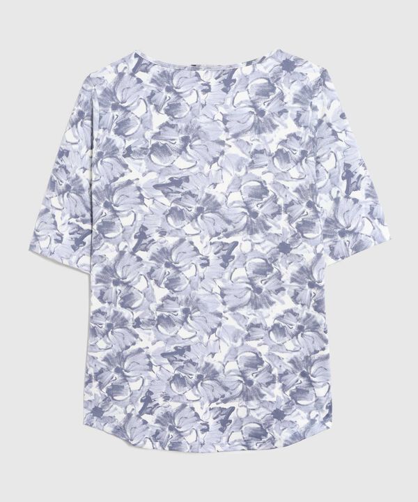 Camiseta Manga 3/4  Cuello Redondo  Estampada