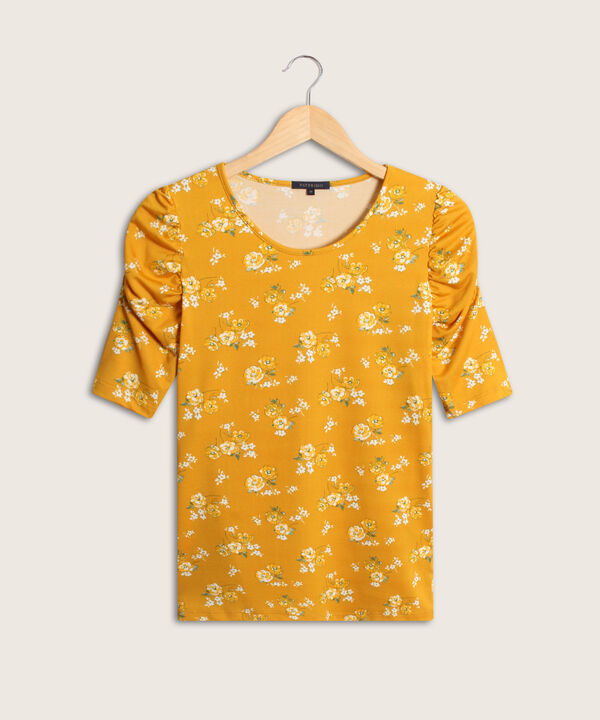 Camiseta Estampada con Ruche image number null