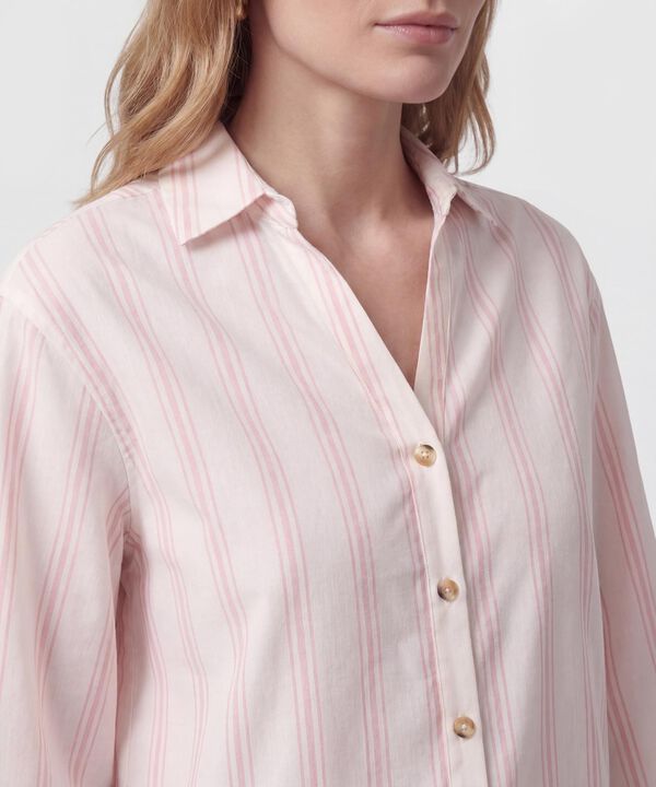 Camisa Manga 3/4 Con Silueta Amplia Para Mujer