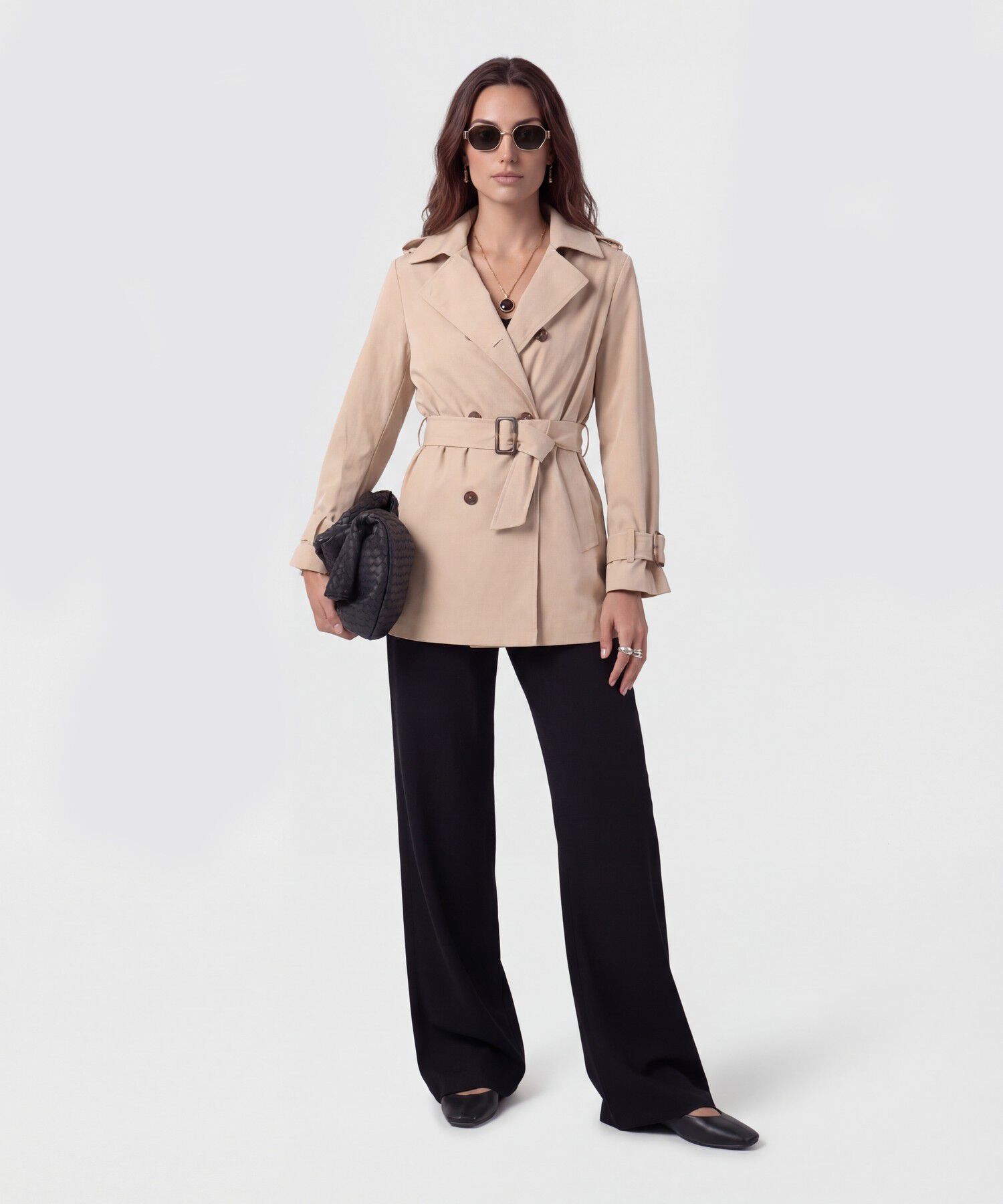 Camiseta Manga Sisa Con Cuello En U Para Mujer