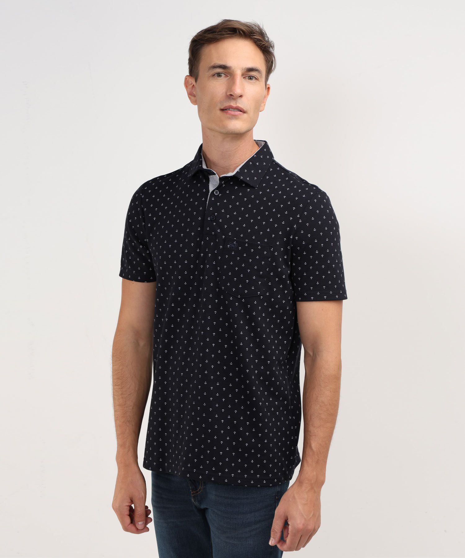 Polo Cuello Maquina Estampada