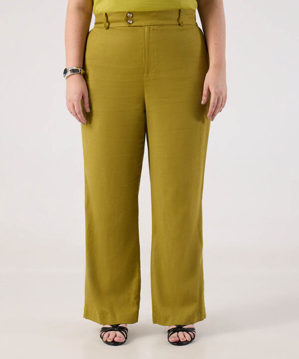 Pantalon unicolor para mujer Curvy image number null