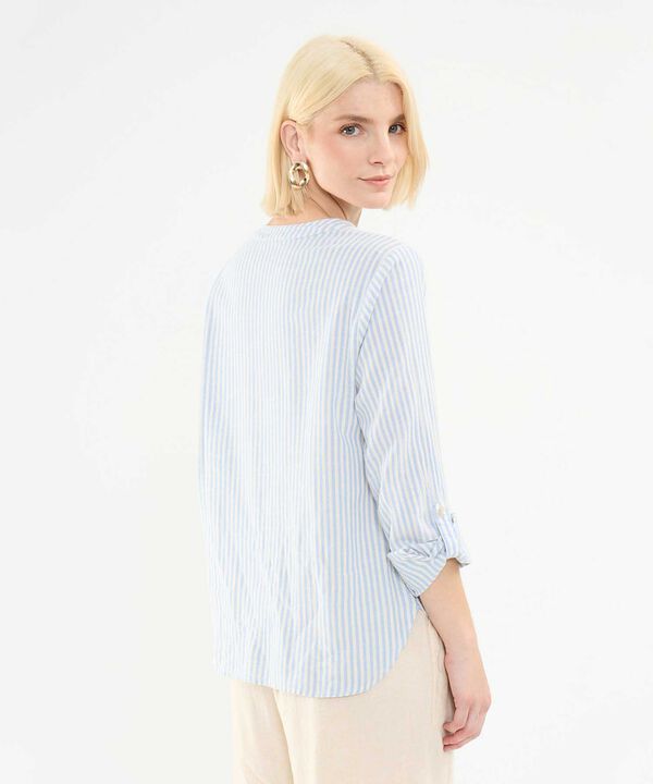 Blusa a Rayas en Efecto Lino