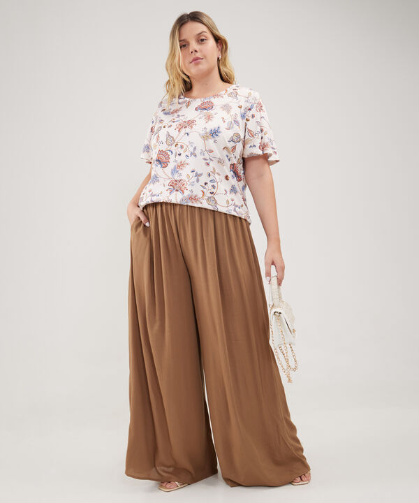 Pantalón Palazzo Amplio Con Elástico