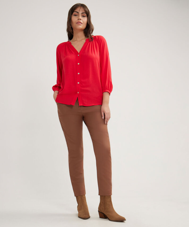 Blusa Manga 3/4 Cuello Neru Unicolor