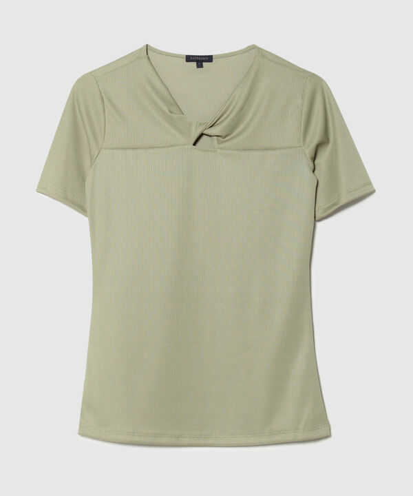 Camiseta Manga Corta con Escote Entorchado