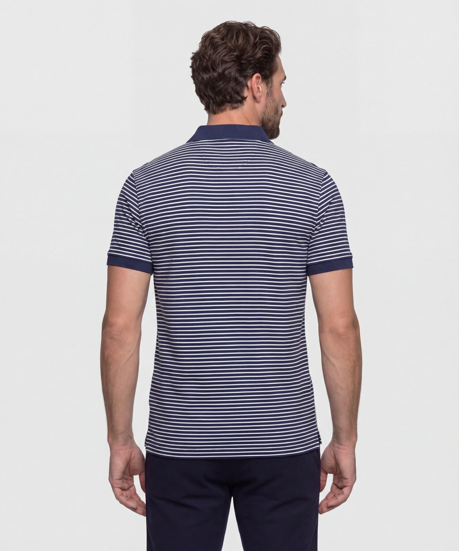 Polo Hombre Manga Corta A Rayas