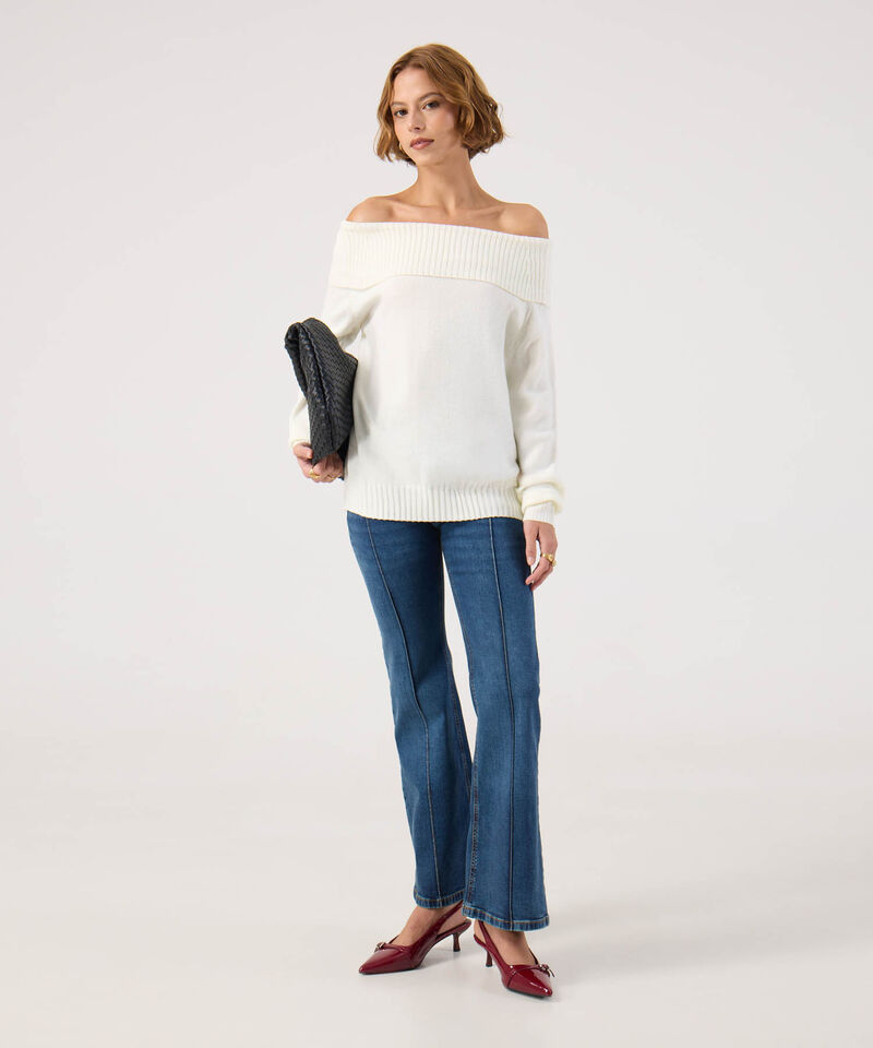 Saco unicolor con escote amplio 