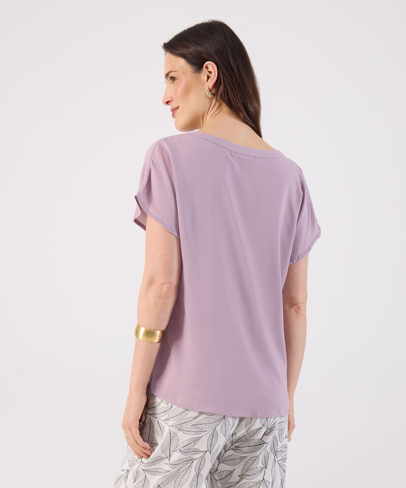 Blusa Manga Corta con Escote en V