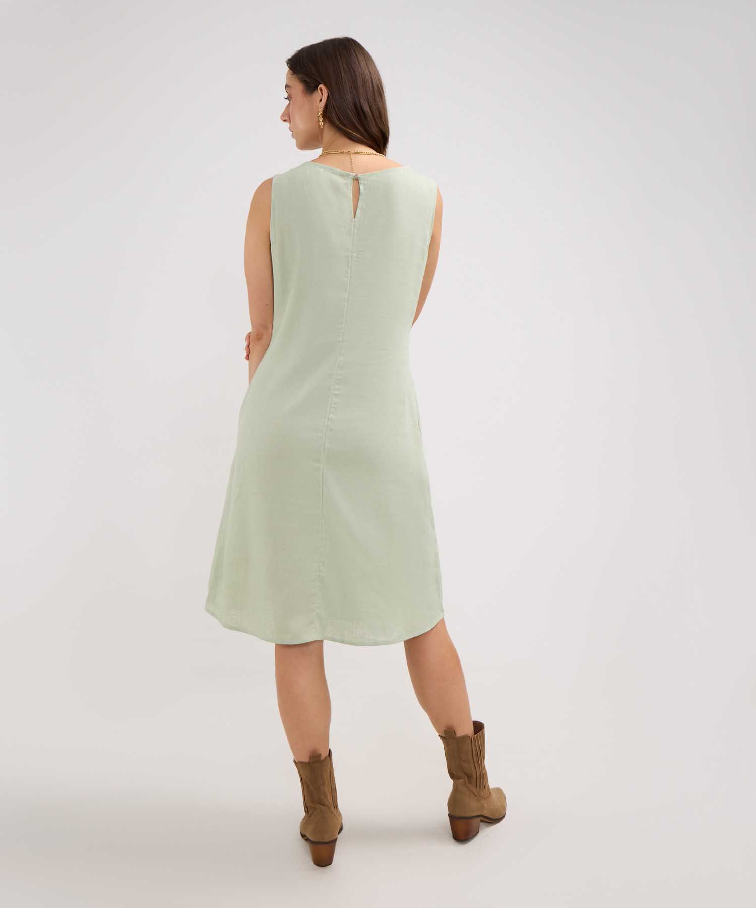 Vestido en Efecto Lino