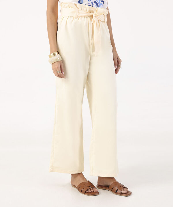 Pantalon Unicolor Con Cinturon image number null