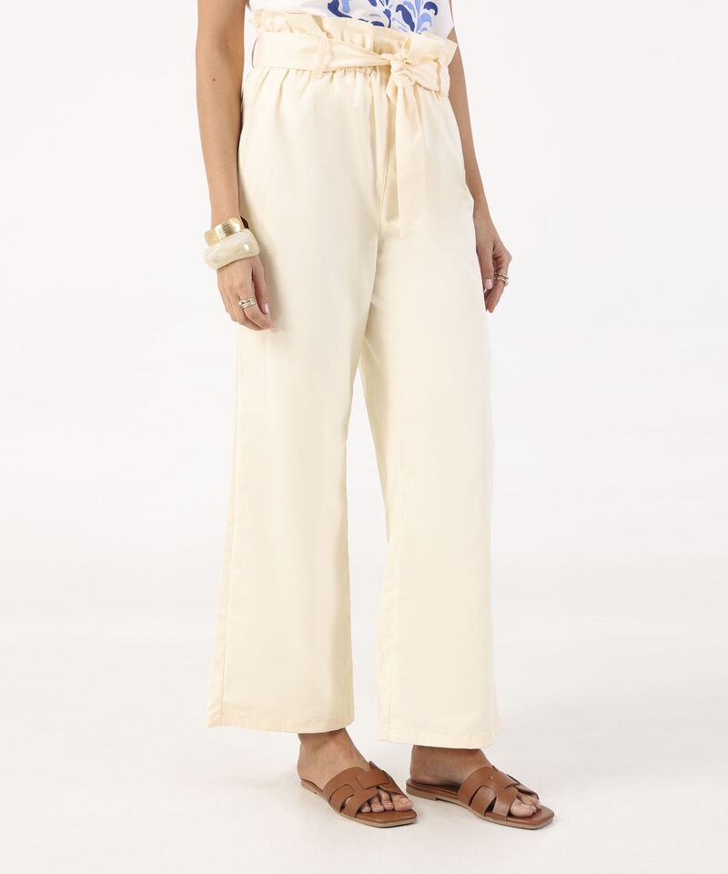 Pantalon Unicolor Con Cinturon