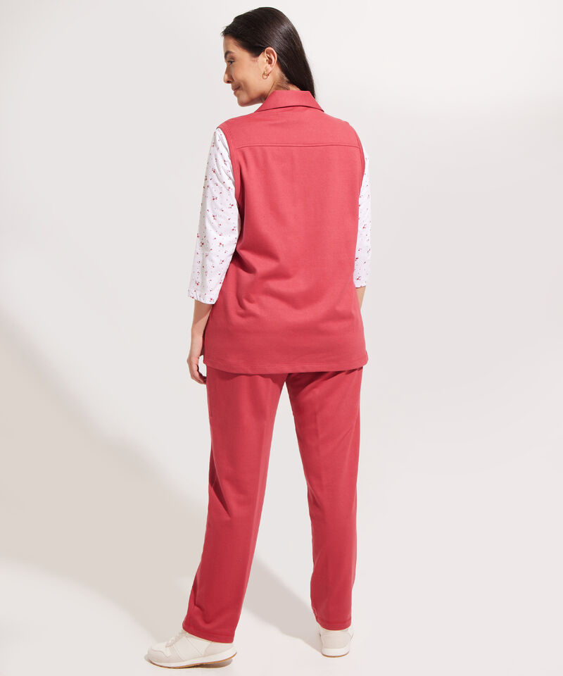 Sudadera Unicolor Con Bolsillos En Chaleco Camiseta Estampada