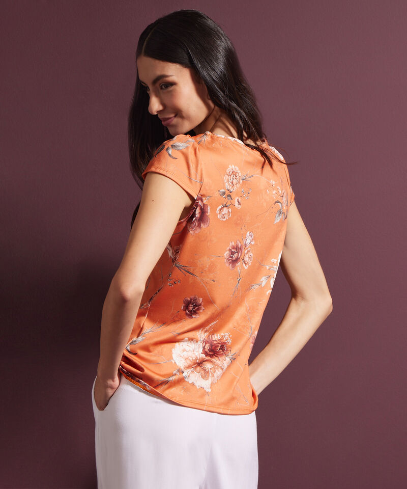 Camiseta Manga Corta Estampada Cuello Redondo