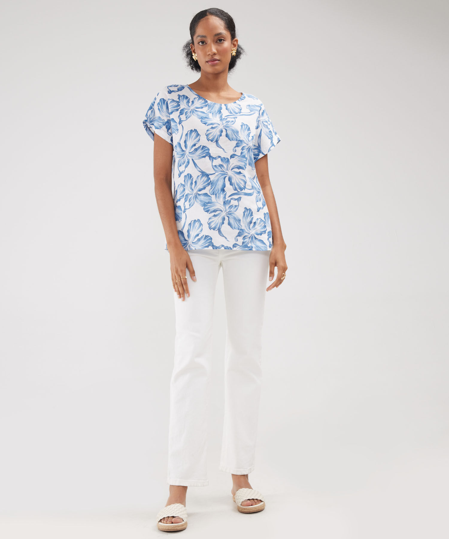 Blusa Estampada, Manga Corta Corrida
