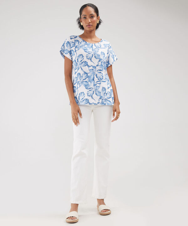 Blusa Estampada, Manga Corta Corrida image number null